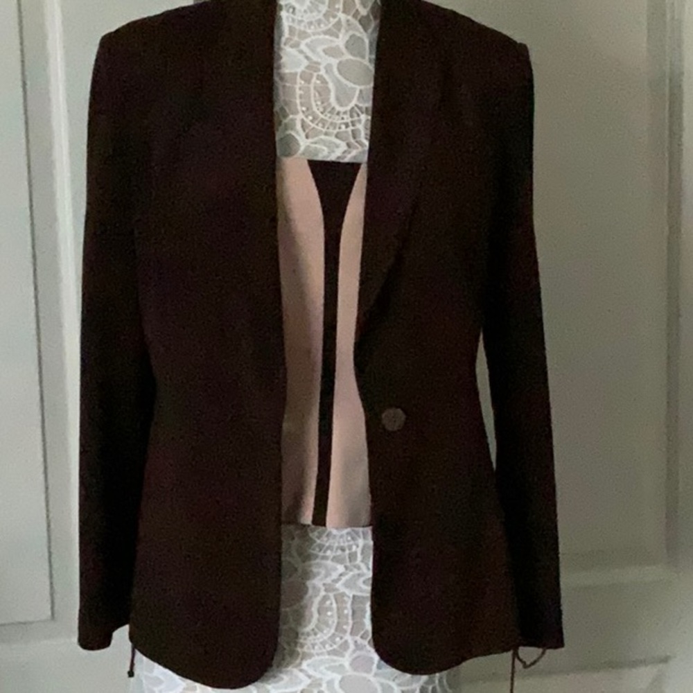 Vera Cristina Blazer with Top Brown Silk Size M